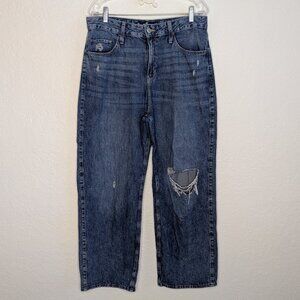 Hollister* Women's 2" Belt Loop High-Rise Vintage Baggy Distressed Jeans~ 11S